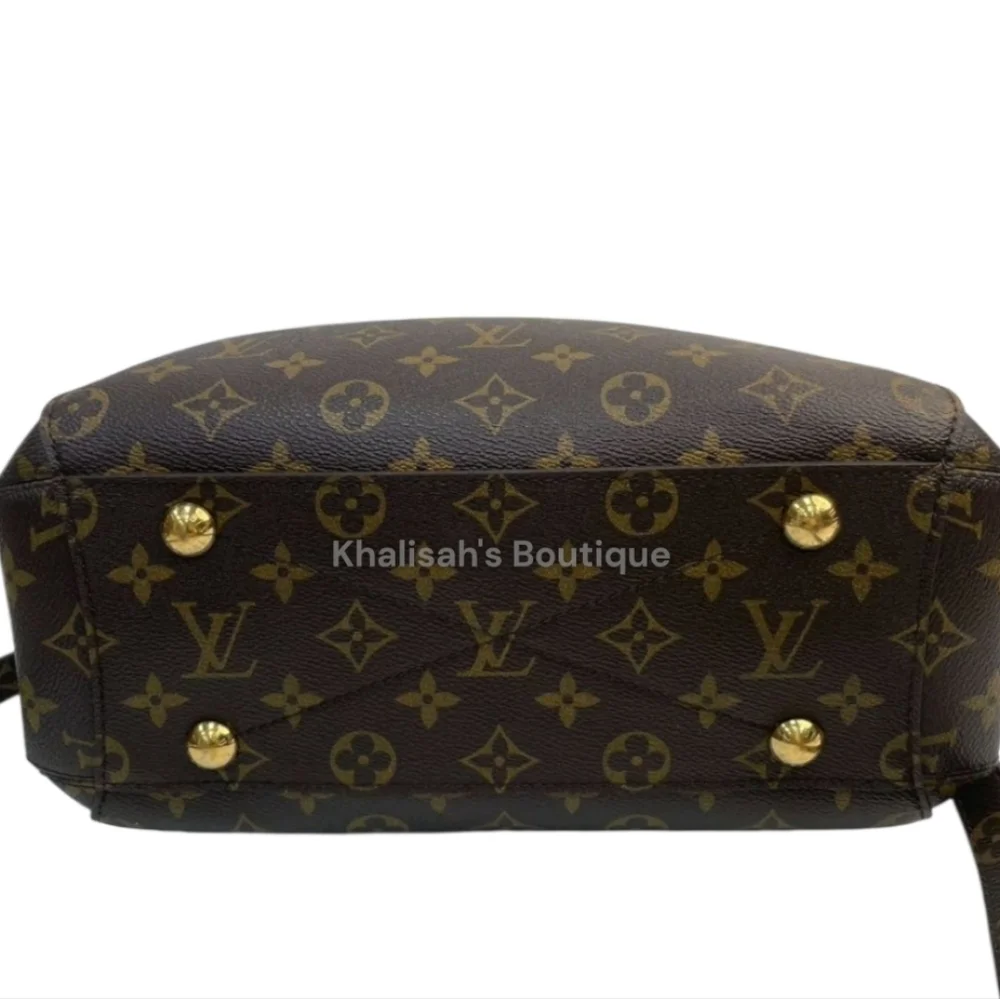Like New! AUTHENTICATED Louis Vuitton Montaigne Top Hand Bag Brown Canvas LV - Picture 8 of 16